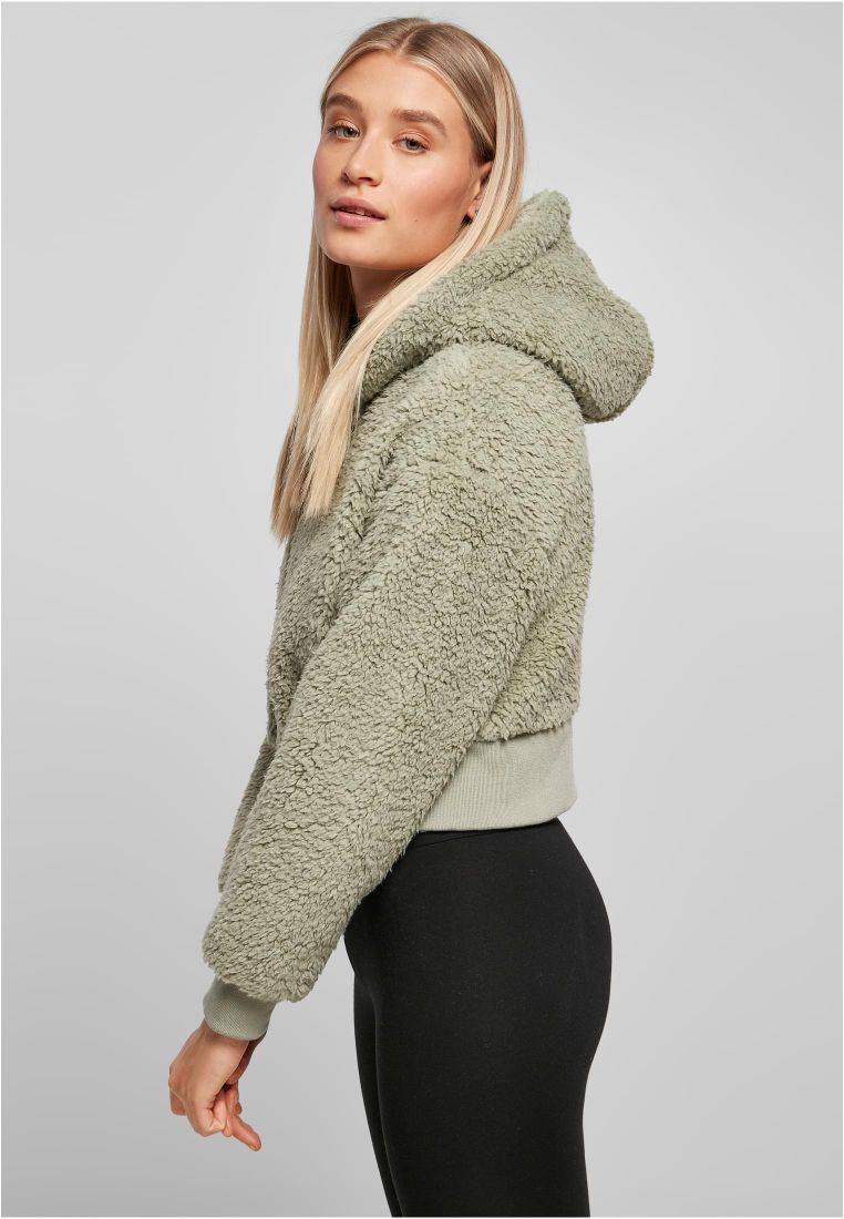 Ladies Short Oversized Sherpa Jacket - Naisten Takit - TTUTB4773 - 4