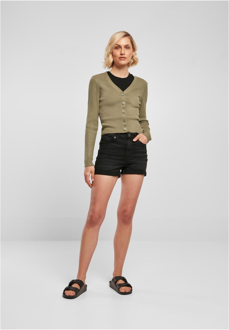 Ladies Short Rib Knit Cardigan - - TTUTB4806 - 578