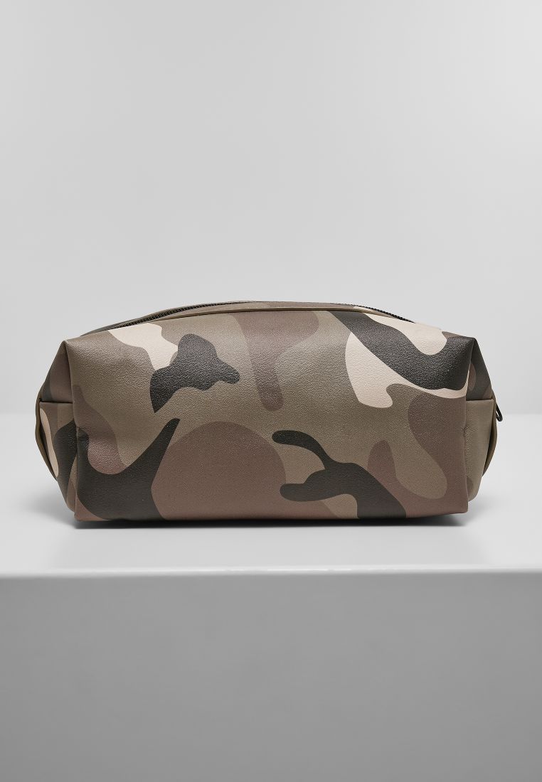 Synthetic Leather Camo Cosmetic Pouch
