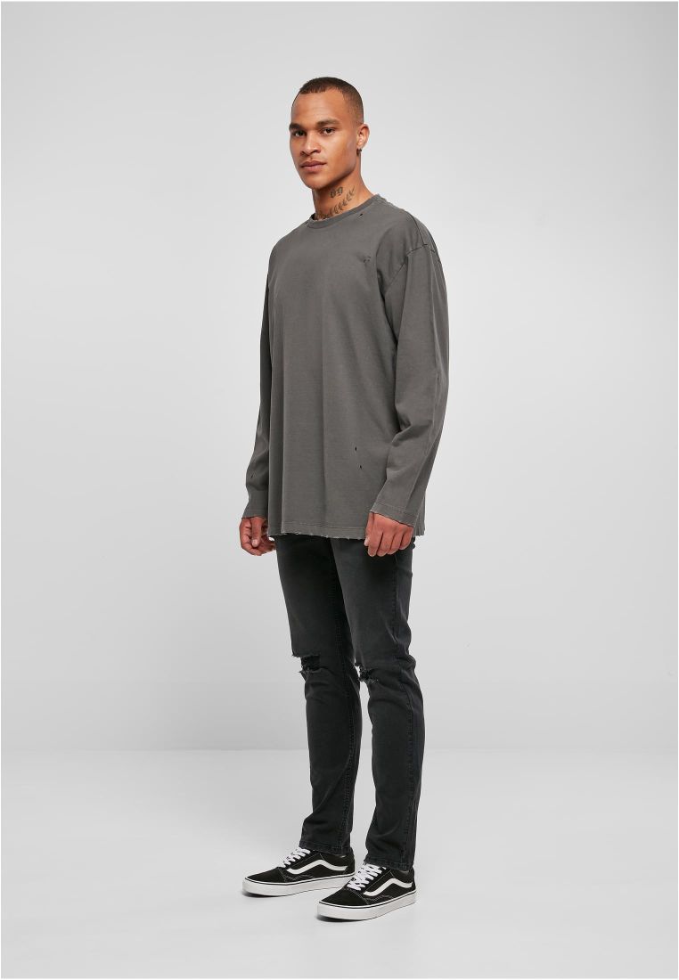 Oversized Distressed Longsleeve - Miesten Collegepaidat - TTUTB4968 - 7