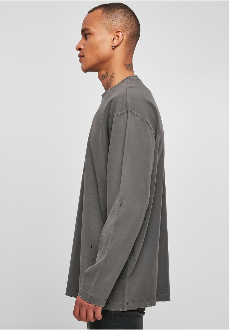 Oversized Distressed Longsleeve - Miesten Collegepaidat - TTUTB4968 - 4