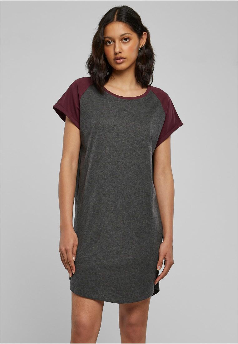 Ladies Contrast Raglan Tee Dress - Naisten Shortsit, Hameet ja Mekot - TTUTB5030 - 871