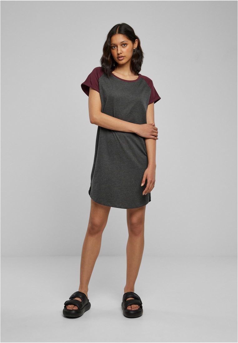 Ladies Contrast Raglan Tee Dress - Naisten Shortsit, Hameet ja Mekot - TTUTB5030 - 848