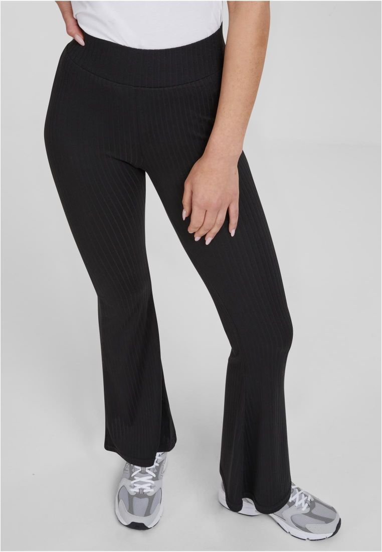 Ladies High Waist Rib Flared Leggings - Naisten Legginssit - TTUTB5031 - 39