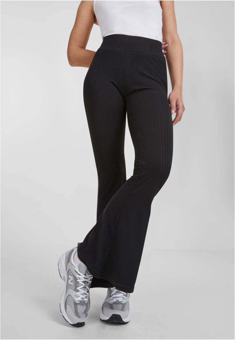 Ladies High Waist Rib Flared Leggings - Naisten Legginssit - TTUTB5031 - 40