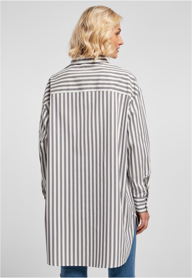 Ladies Oversized Stripe Shirt - Ladies Collar Shirts - TTUTB5041 - 306