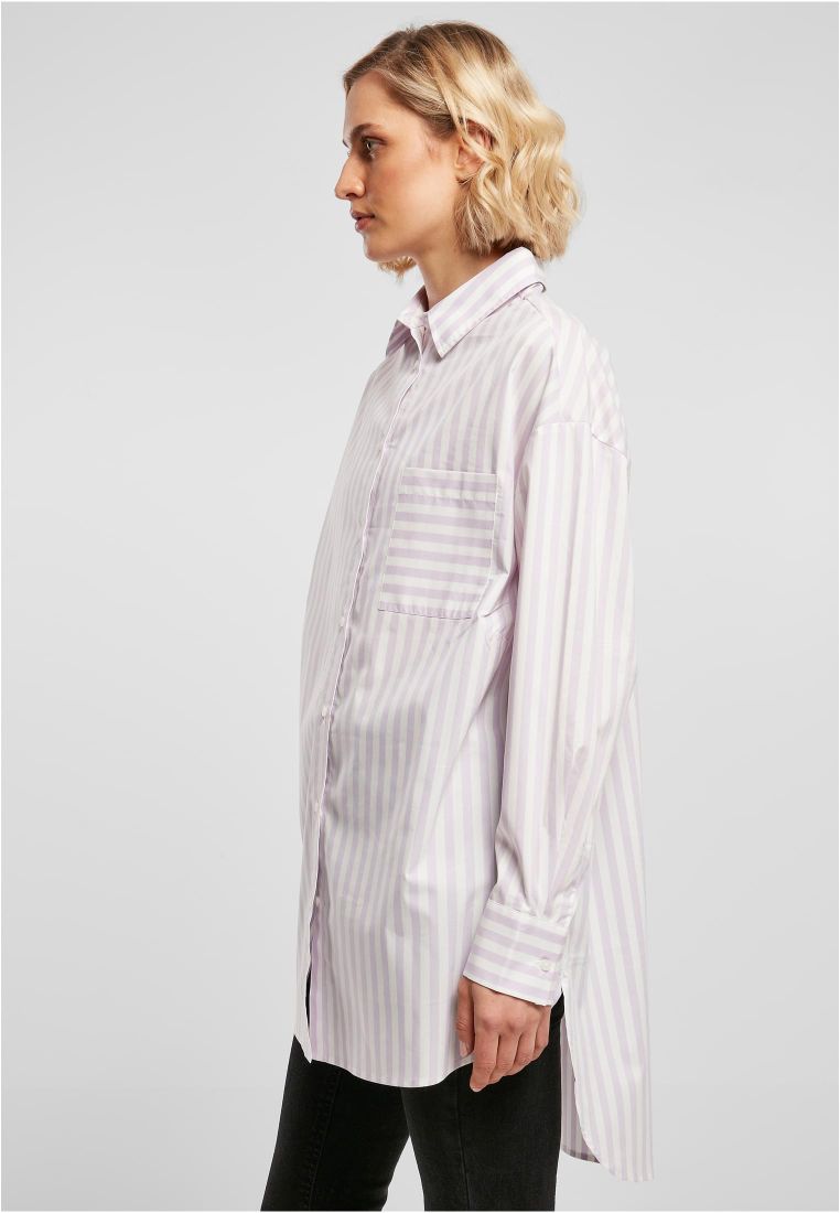Ladies Oversized Stripe Shirt - Ladies Collar Shirts - TTUTB5041 - 4