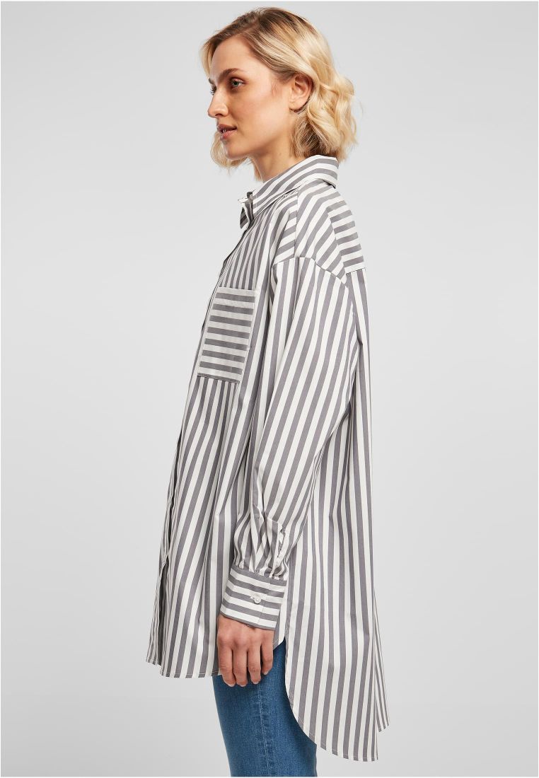 Ladies Oversized Stripe Shirt - Ladies Collar Shirts - TTUTB5041 - 305