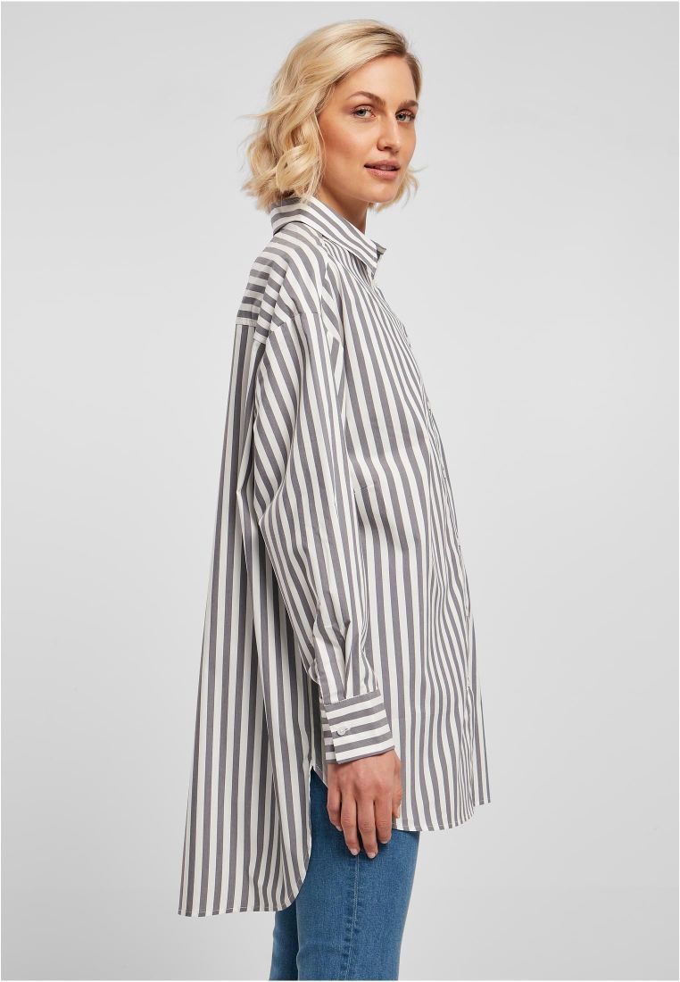 Ladies Oversized Stripe Shirt - Ladies Collar Shirts - TTUTB5041 - 307