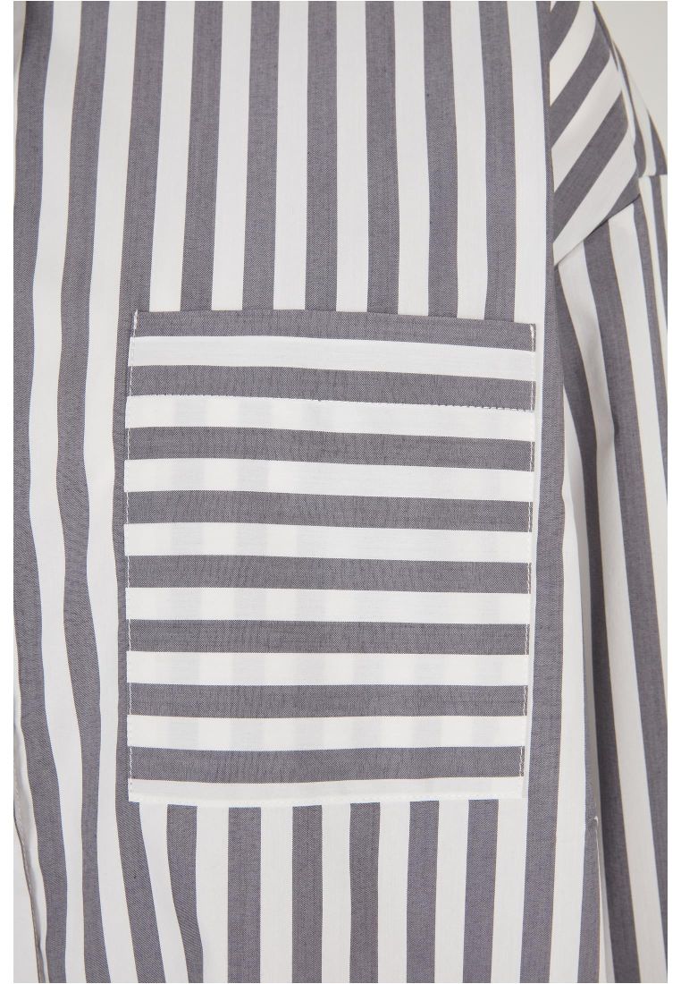 Ladies Oversized Stripe Shirt - Ladies Collar Shirts - TTUTB5041 - 313