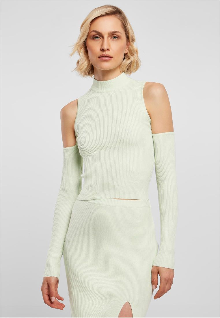 Ladies Rib Knit Cut Out Sleeve Longsleeve - Naisten  Colleget ja Collegetakit - TTUTB5048 - 301