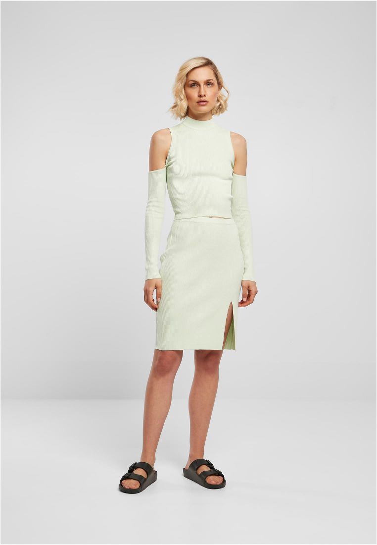 Ladies Rib Knit Cut Out Sleeve Longsleeve - Naisten  Colleget ja Collegetakit - TTUTB5048 - 308