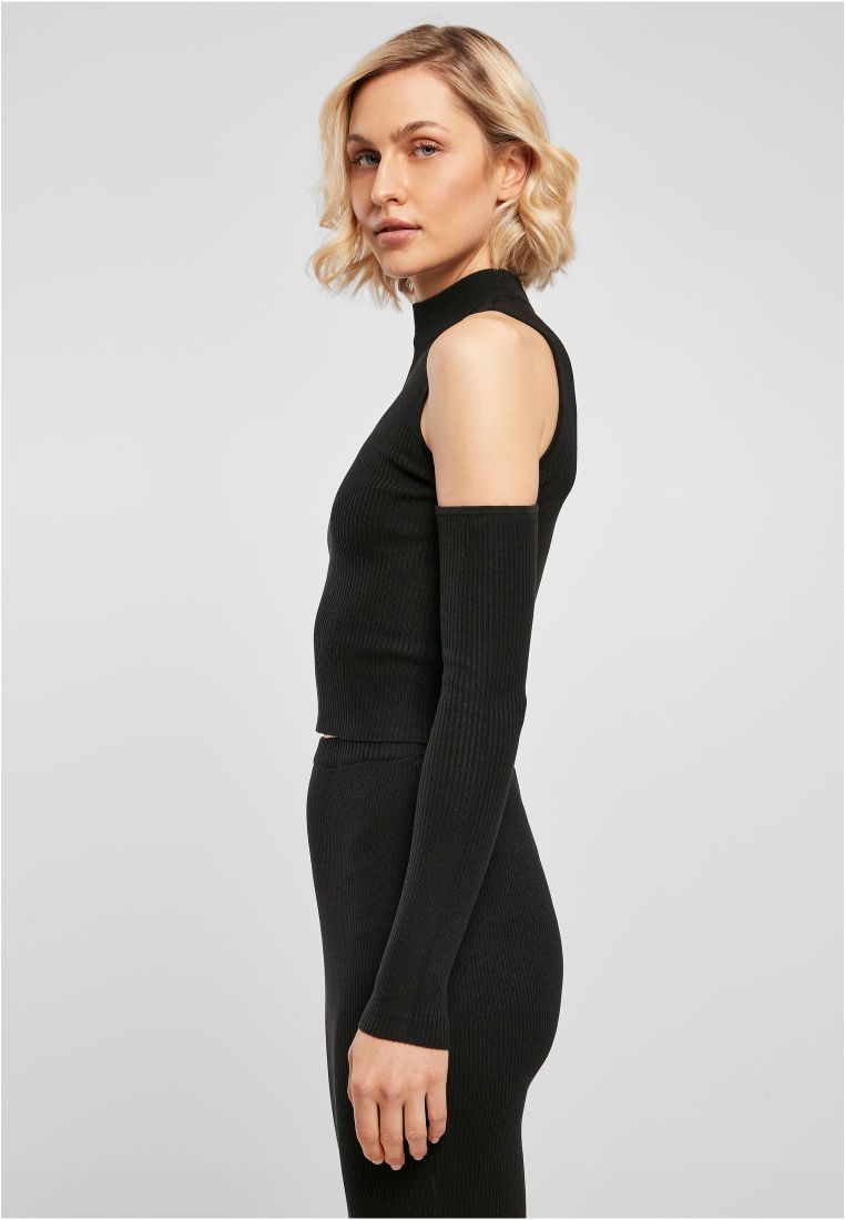 Ladies Rib Knit Cut Out Sleeve Longsleeve - Naisten  Colleget ja Collegetakit - TTUTB5048 - 4