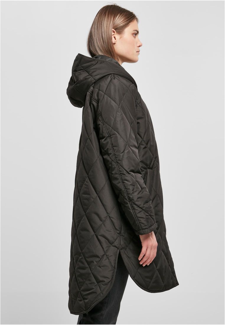 Ladies Oversized Diamond Quilted Hooded Coat - Naisten Takit - TTUTB5074 - 6