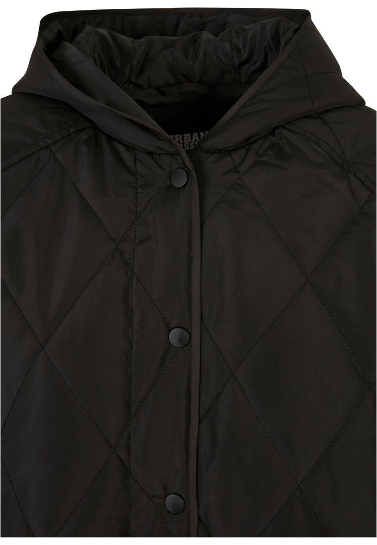 Ladies Oversized Diamond Quilted Hooded Coat - Naisten Takit - TTUTB5074 - 10
