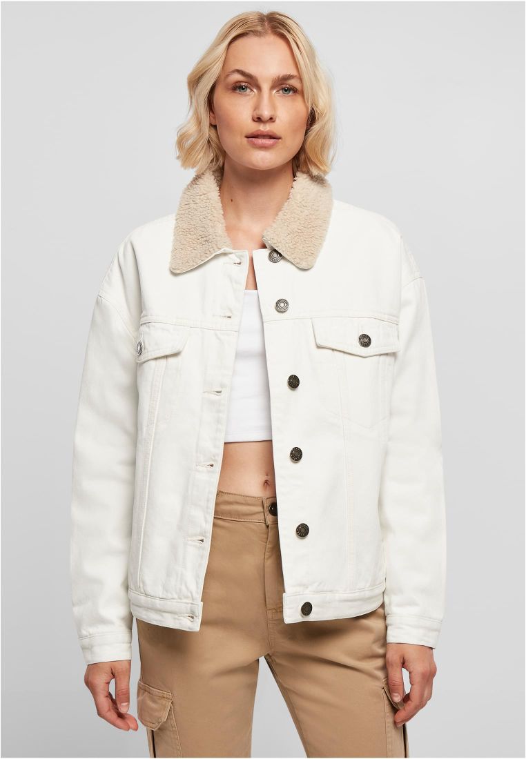 White sherpa denim sales jacket