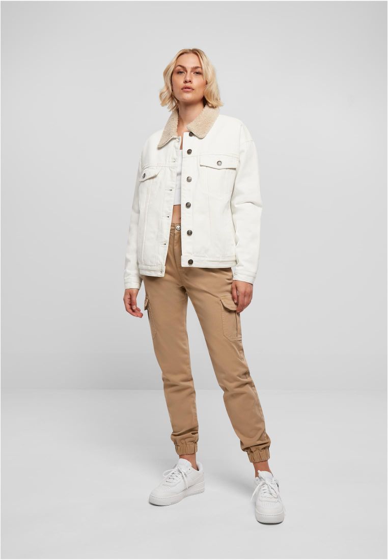 Ladies cream denim sales jacket