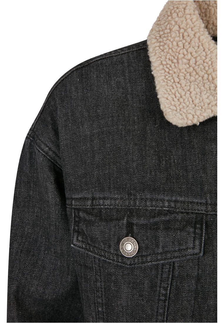 Ladies sherpa hot sale denim jacket