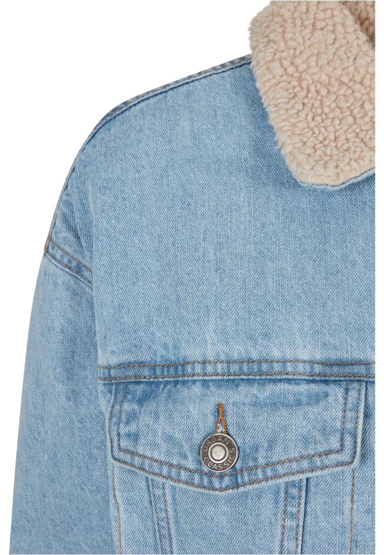 Ladies Oversized Sherpa Denim Jacket - Ladies Jackets - TTUTB5077 - 318