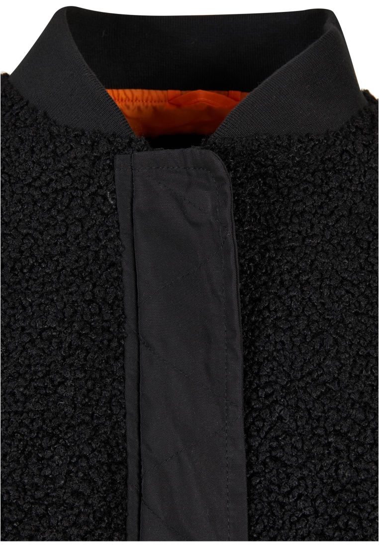 Ladies Oversized Sherpa Mixed Bomber Jacket - Naisten Takit - TTUTB5081 - 10