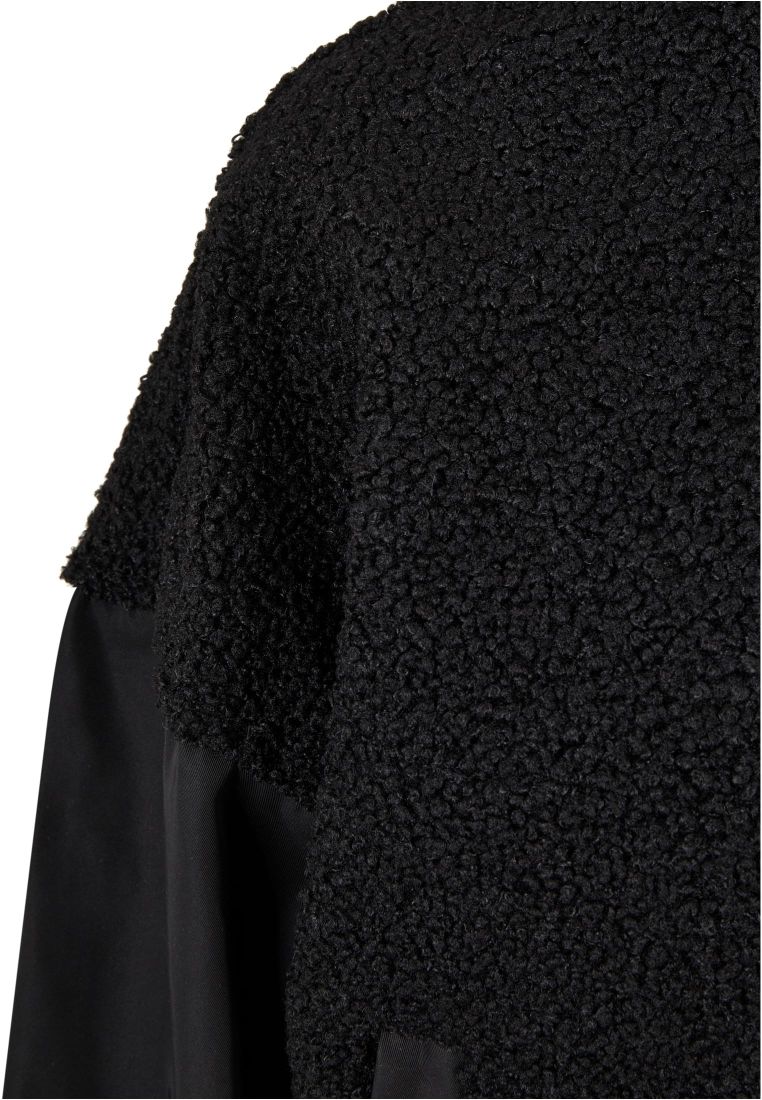 Ladies Oversized Sherpa Mixed Bomber Jacket - Naisten Takit - TTUTB5081 - 11