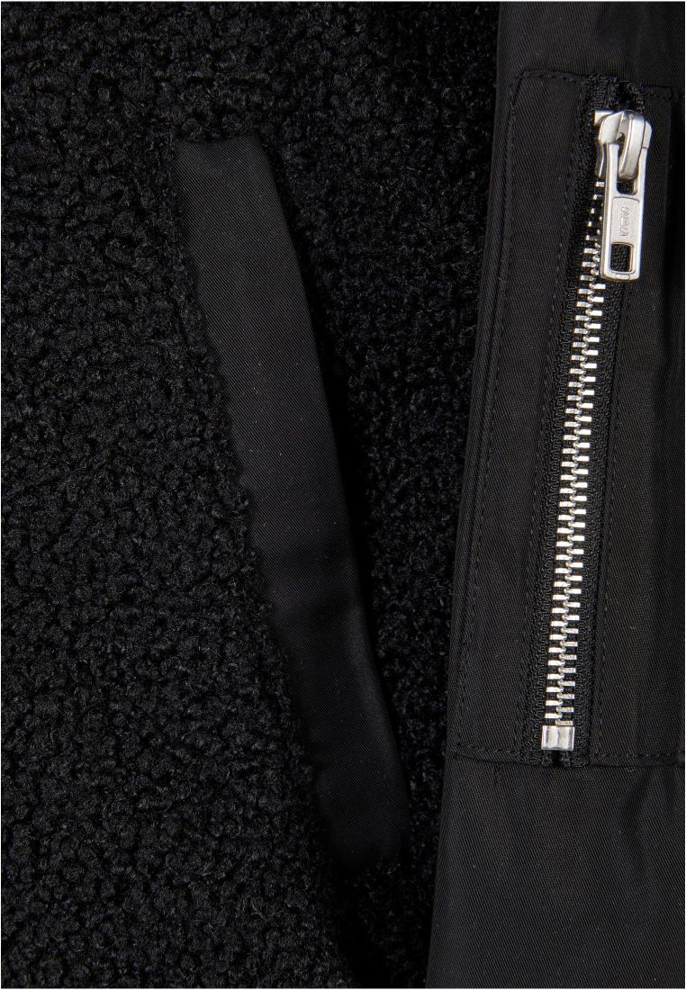 Ladies Oversized Sherpa Mixed Bomber Jacket - Naisten Takit - TTUTB5081 - 12