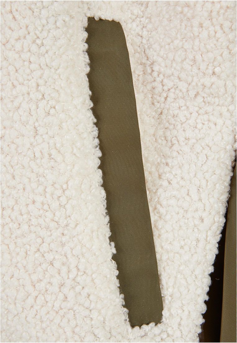 Ladies Oversized Sherpa Mixed Bomber Jacket - Naisten Takit - TTUTB5081 - 313