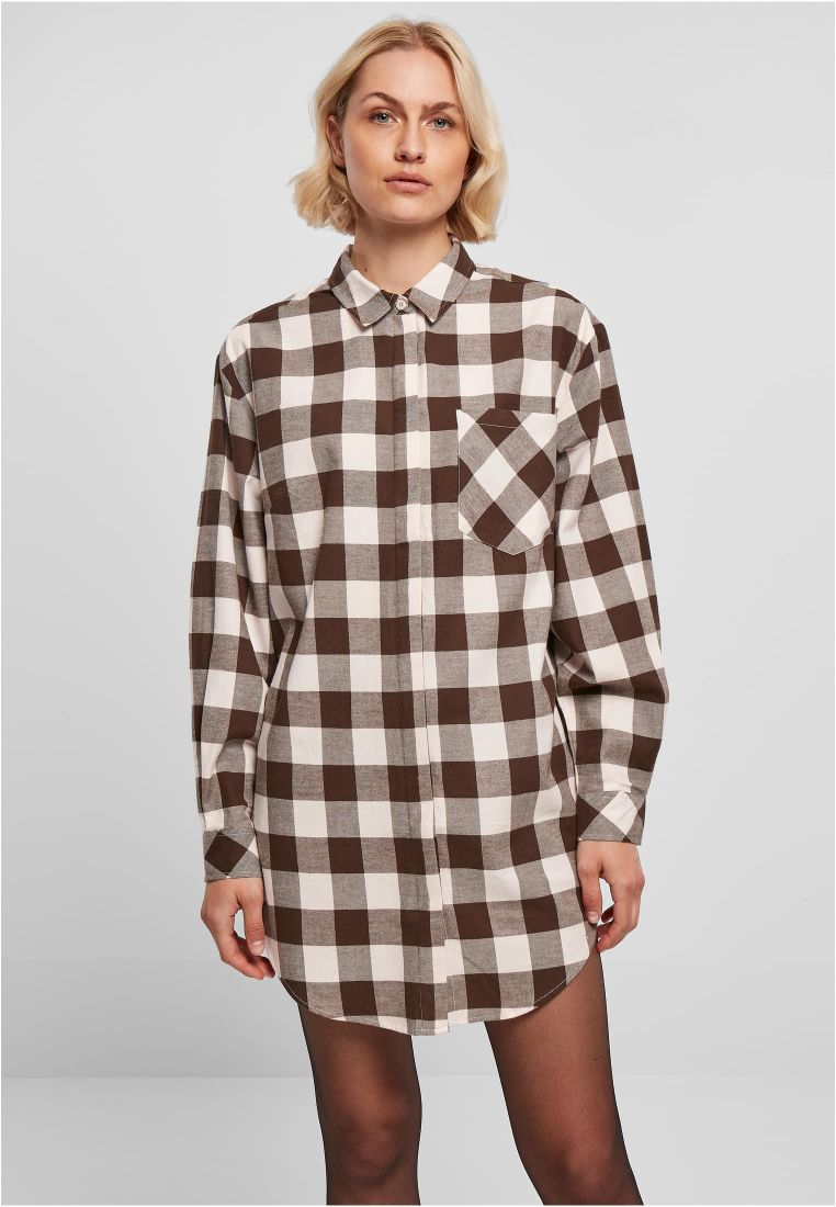 Oversized checked hotsell shirt dress