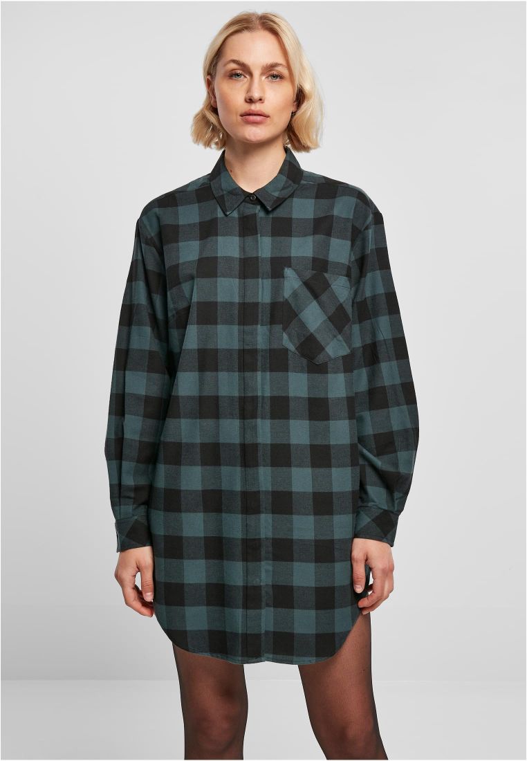 Oversized flannel hot sale shirt dress