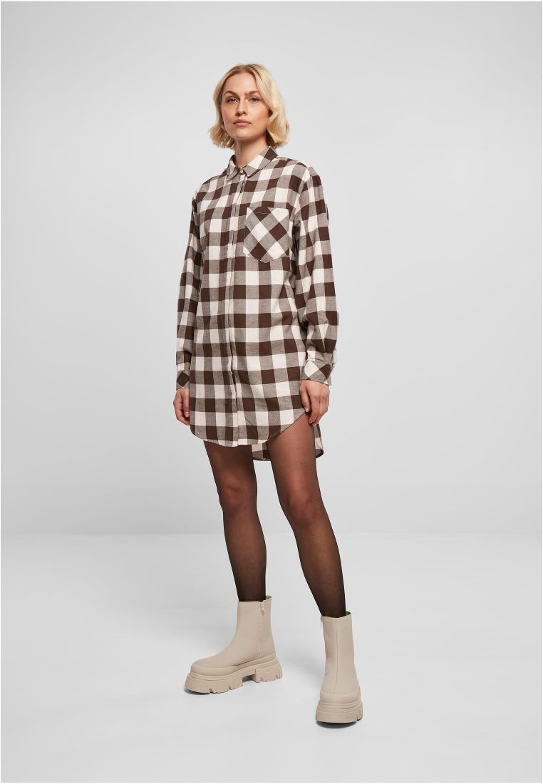 Ladies Oversized Check Flannel Shirt Dress - Naisten Shortsit, Hameet ja Mekot - TTUTB5087 - 309