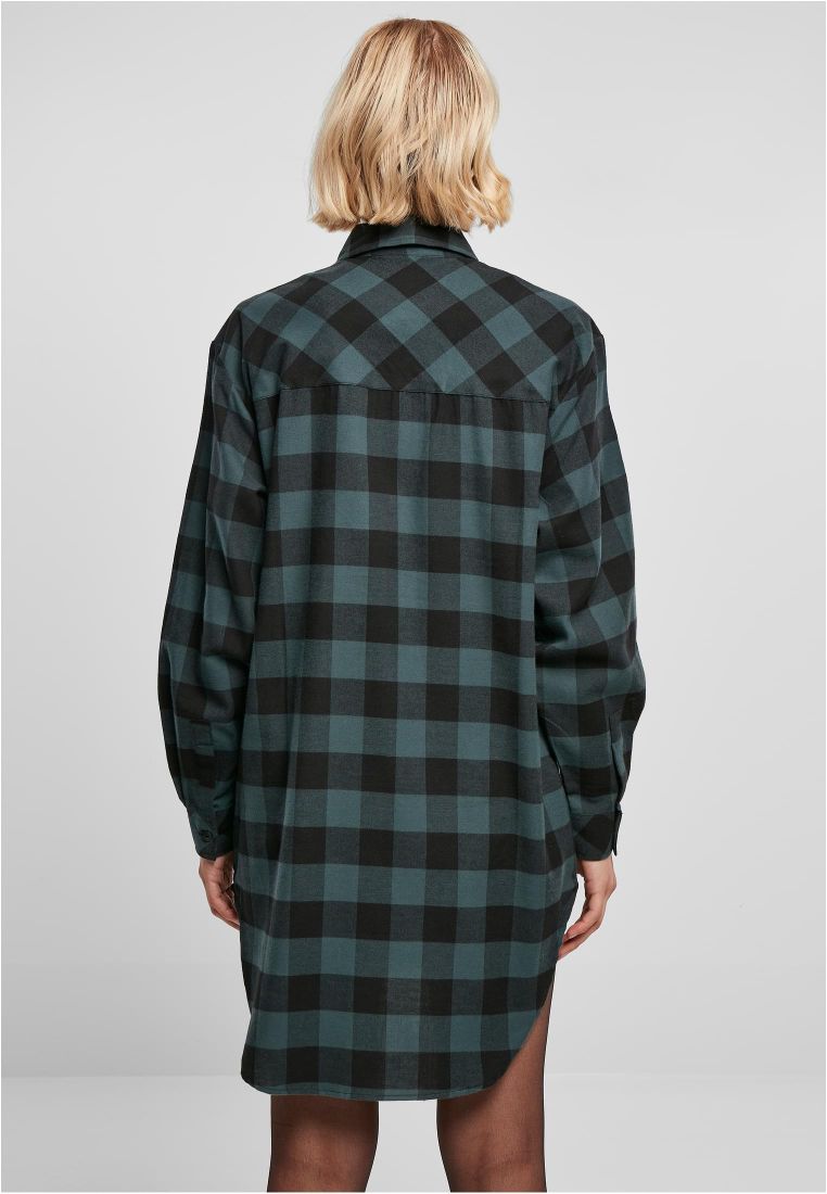 Ladies Oversized Check Flannel Shirt Dress - Naisten Shortsit, Hameet ja Mekot - TTUTB5087 - 577