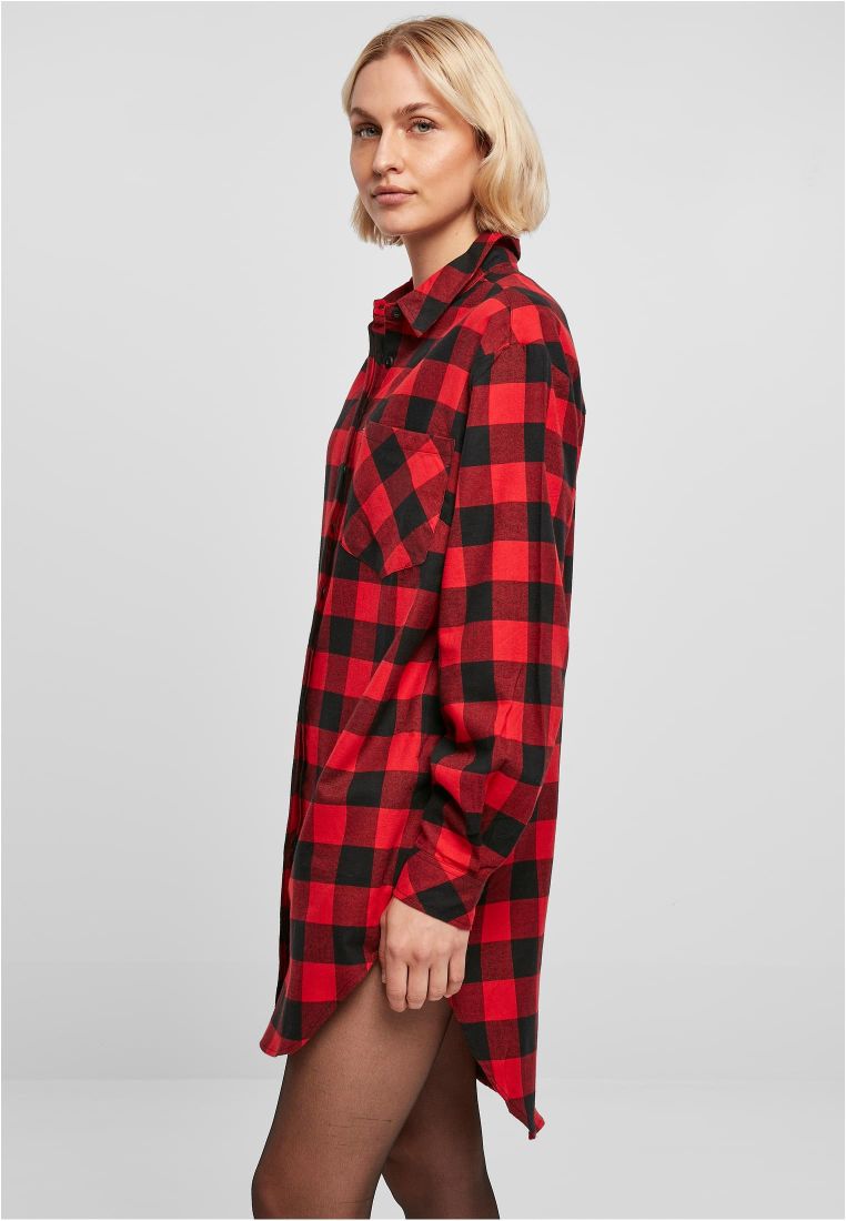 Ladies Oversized Check Flannel Shirt Dress - Naisten Shortsit, Hameet ja Mekot - TTUTB5087 - 4