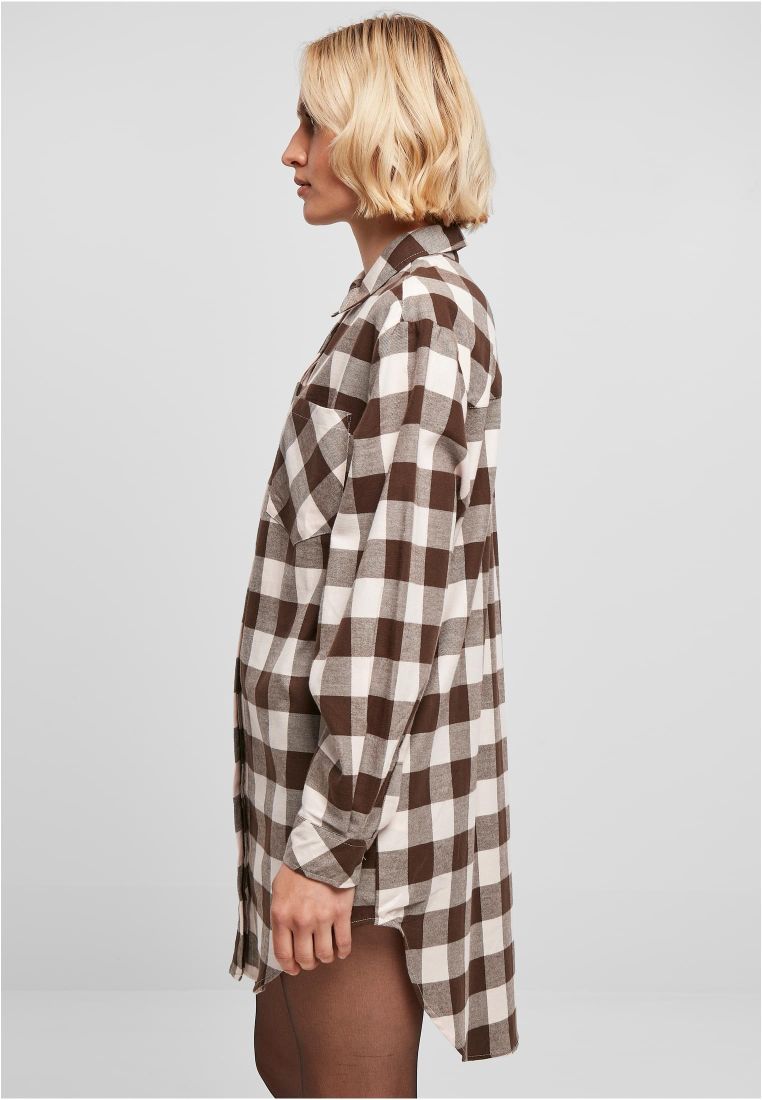 Ladies Oversized Check Flannel Shirt Dress - Naisten Shortsit, Hameet ja Mekot - TTUTB5087 - 305