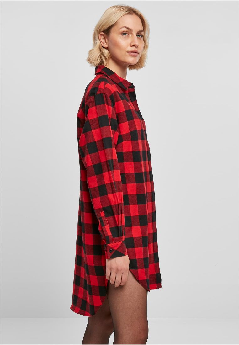 Ladies Oversized Check Flannel Shirt Dress - Naisten Shortsit, Hameet ja Mekot - TTUTB5087 - 6