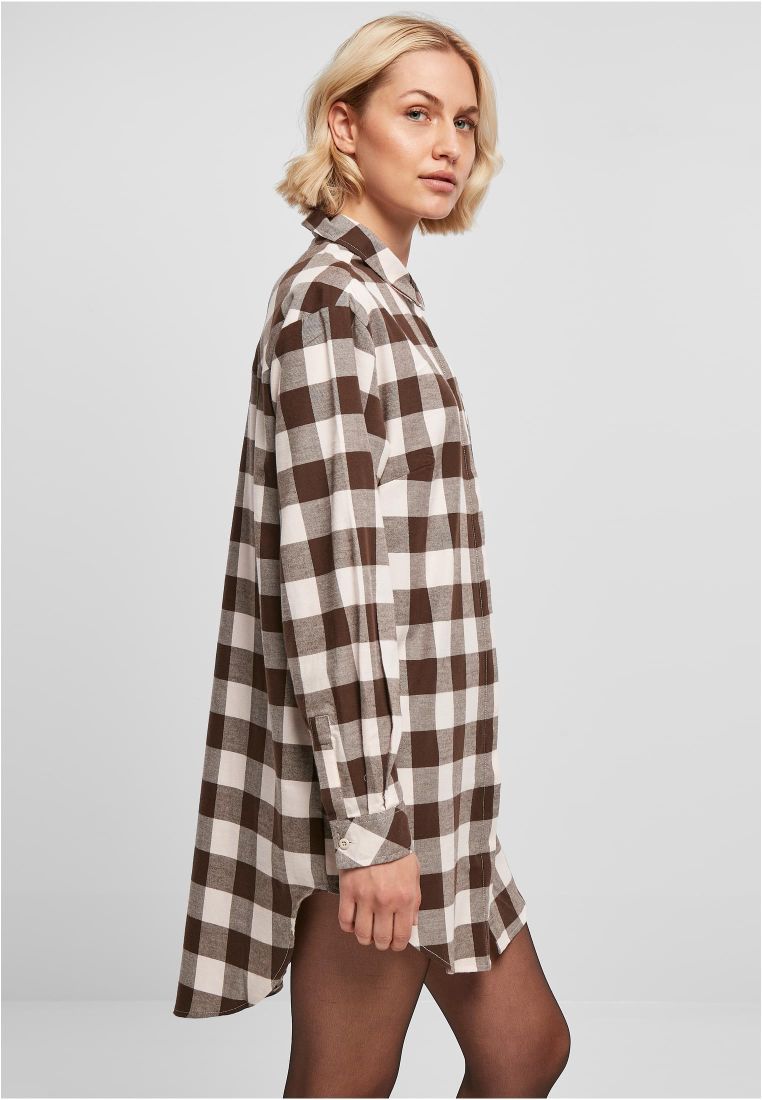 Ladies Oversized Check Flannel Shirt Dress - Naisten Shortsit, Hameet ja Mekot - TTUTB5087 - 307