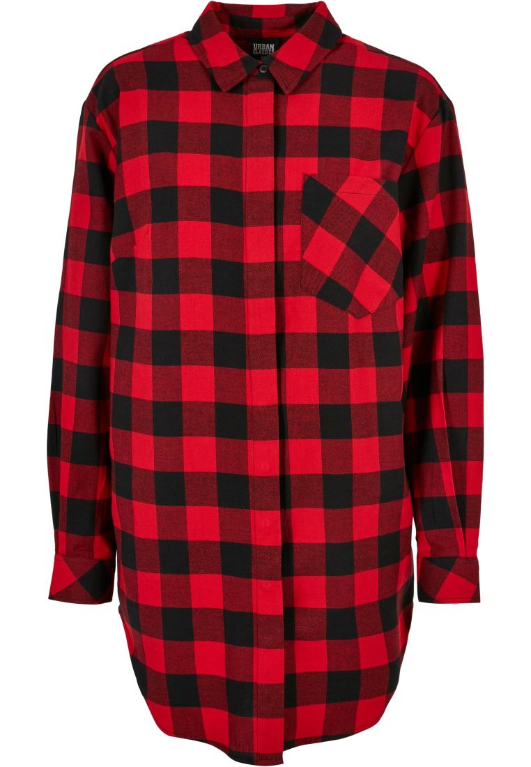 Ladies Oversized Check Flannel Shirt Dress - Naisten Shortsit, Hameet ja Mekot - TTUTB5087 - 8