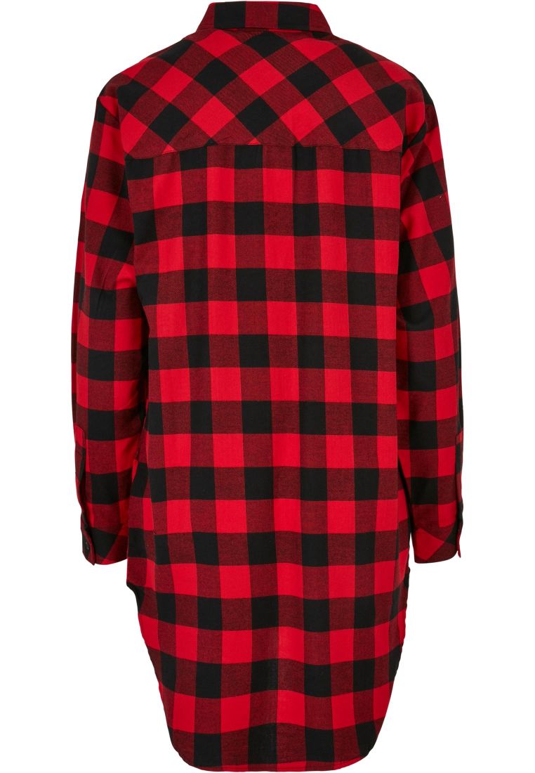 Ladies Oversized Check Flannel Shirt Dress - Naisten Shortsit, Hameet ja Mekot - TTUTB5087 - 9