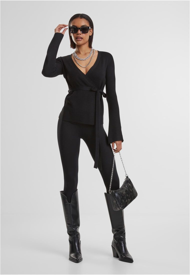 Ladies Rib Knit Wrapped Cardigan - Ladies Crewnecks and College Jackets - TTUTB5088 - 7