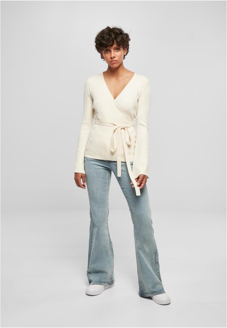 Ladies Rib Knit Wrapped Cardigan - Ladies Crewnecks and College Jackets - TTUTB5088 - 308