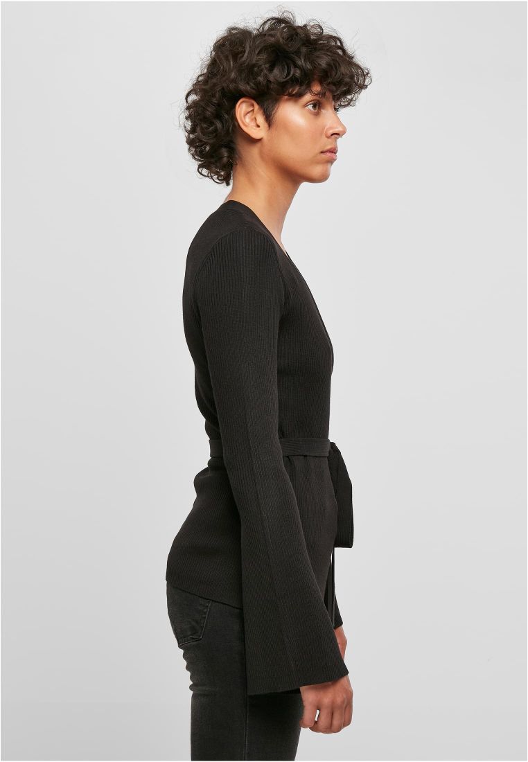 Ladies Rib Knit Wrapped Cardigan - Ladies Crewnecks and College Jackets - TTUTB5088 - 6