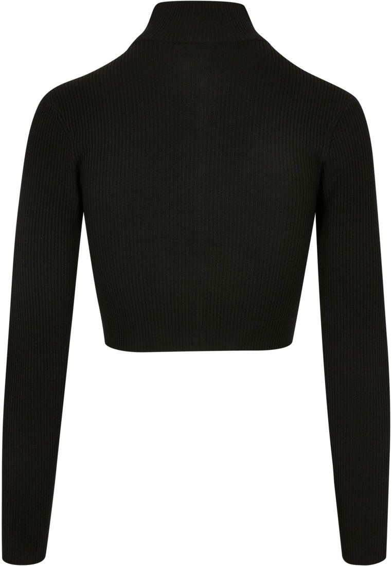 Ladies Cropped Rib Knit Zip Cardigan - Ladies Crewnecks and College Jackets - TTUTB5089 - 9