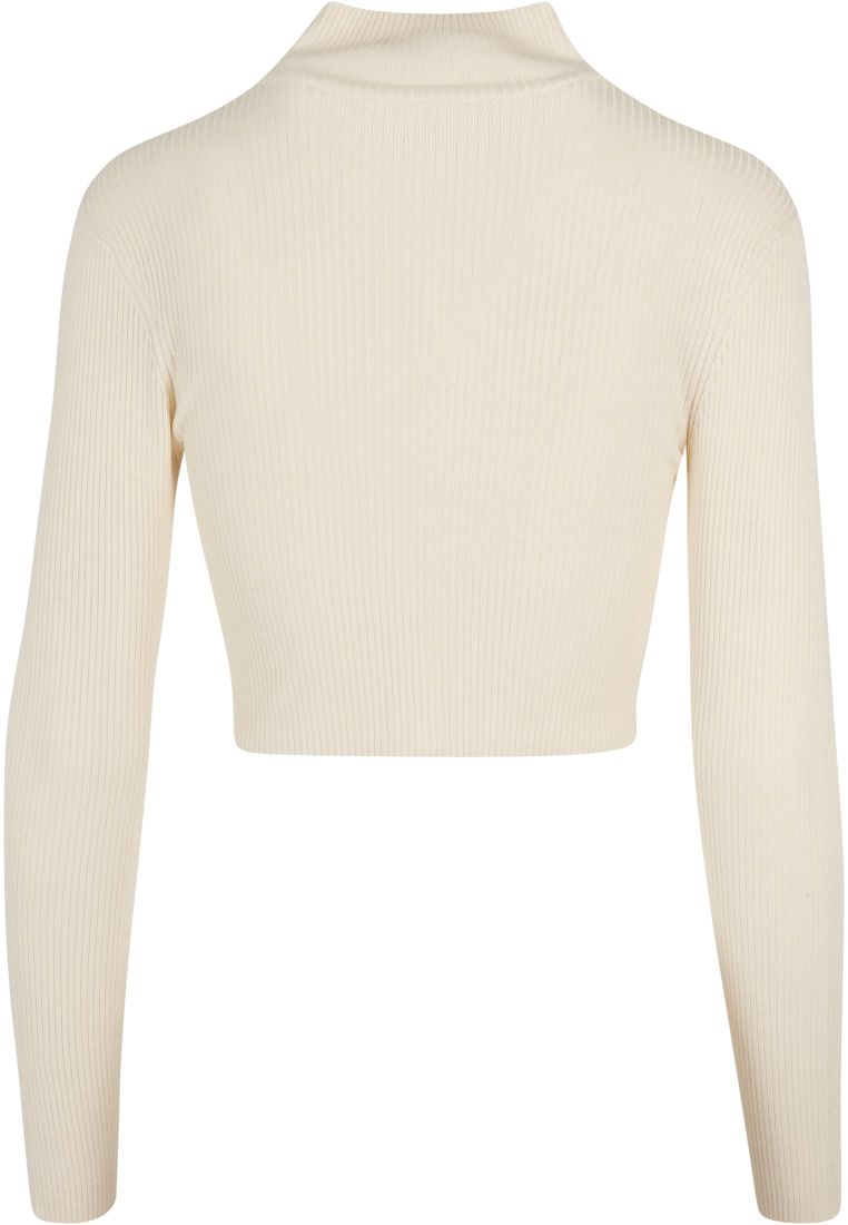 Ladies Cropped Rib Knit Zip Cardigan - Ladies Crewnecks and College Jackets - TTUTB5089 - 313