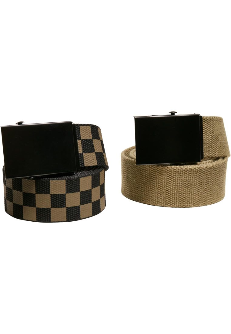 Check And Solid Canvas Belt 2-Pack - Vyöt - TTUTB5139 - 92