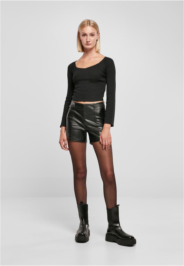 Ladies Short Rib Wide V-Neck Longsleeve - Ladies Crewnecks and College Jackets - TTUTB5416 - 7