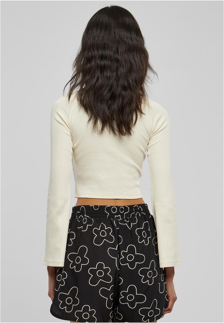 Ladies Short Rib Wide V-Neck Longsleeve - Ladies Crewnecks and College Jackets - TTUTB5416 - 576