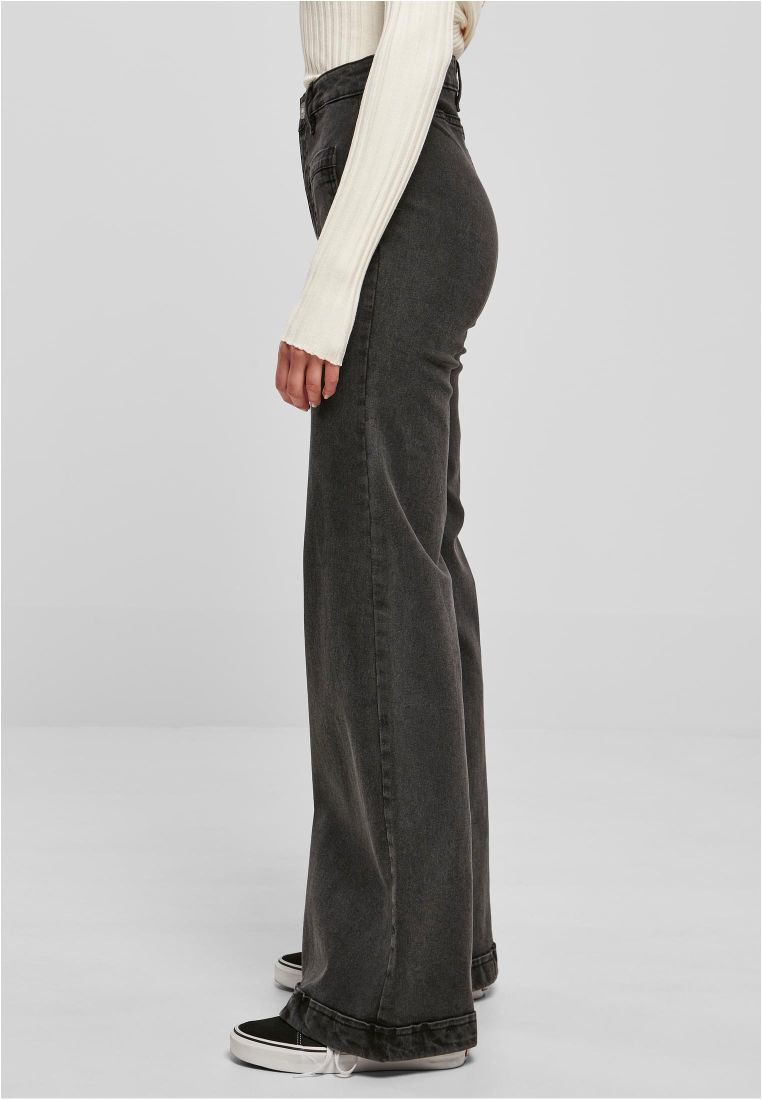 Ladies Vintage Flared Denim Pants - Naisten Farkut - TTUTB5452 - 4