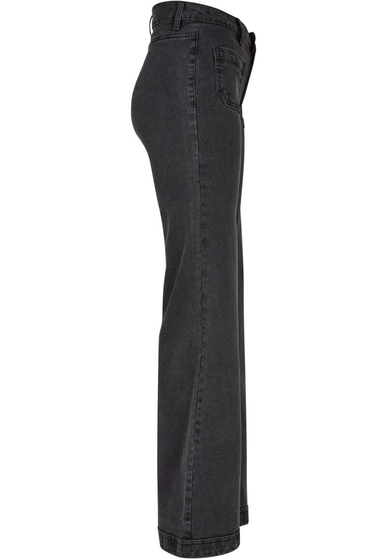 Ladies Vintage Flared Denim Pants - Naisten Farkut - TTUTB5452 - 11