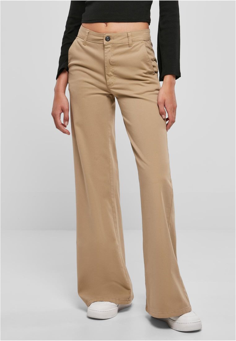 Ladies High Waist Wide Leg Chino Pants - Bronx.fi webstore