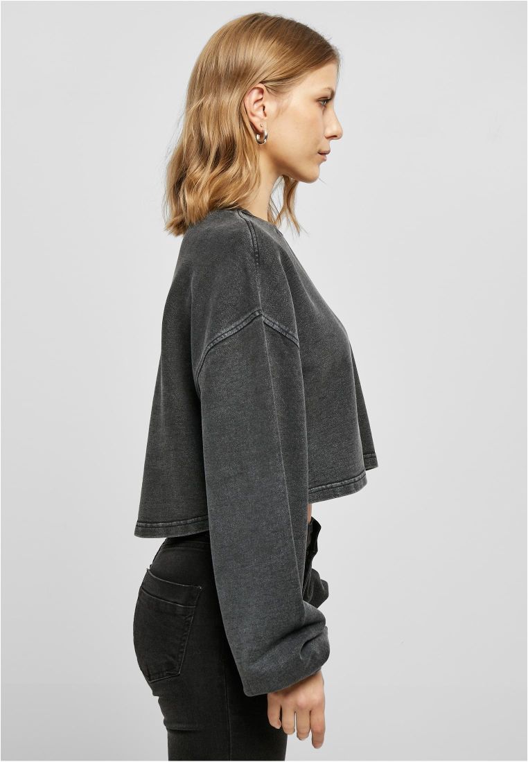 Ladies Cropped Small Embroidery Terry Crewneck - Naisten  Colleget ja Collegetakit - TTUTB5461 - 6