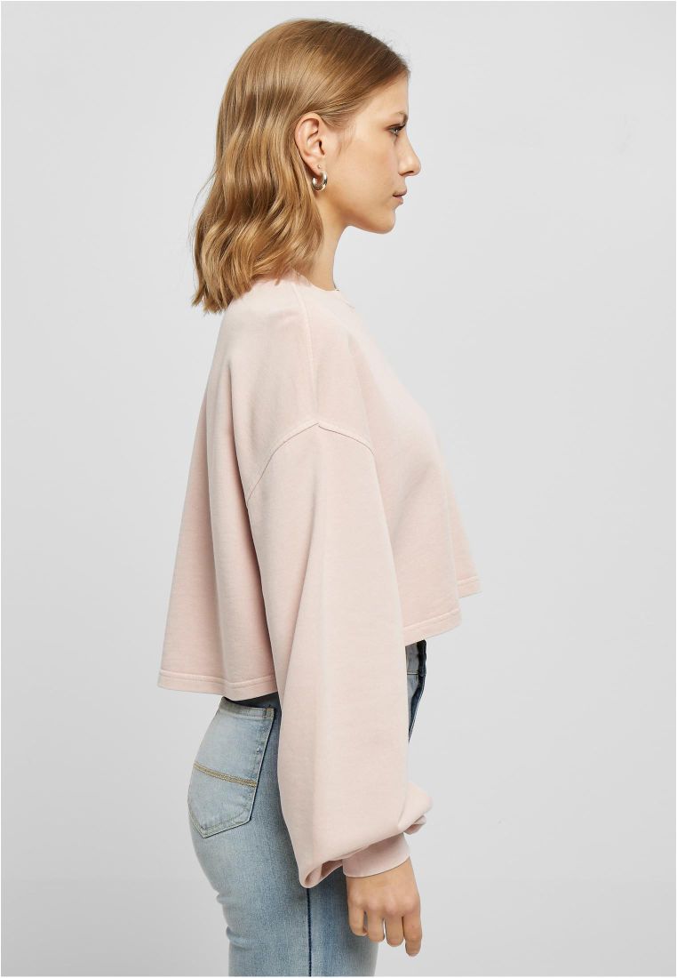 Ladies Cropped Small Embroidery Terry Crewneck - Naisten  Colleget ja Collegetakit - TTUTB5461 - 577